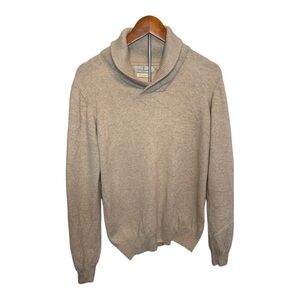 Franco Biagianti Sweater Women’s Beige 100% Cashmere Shawl Collar Medium